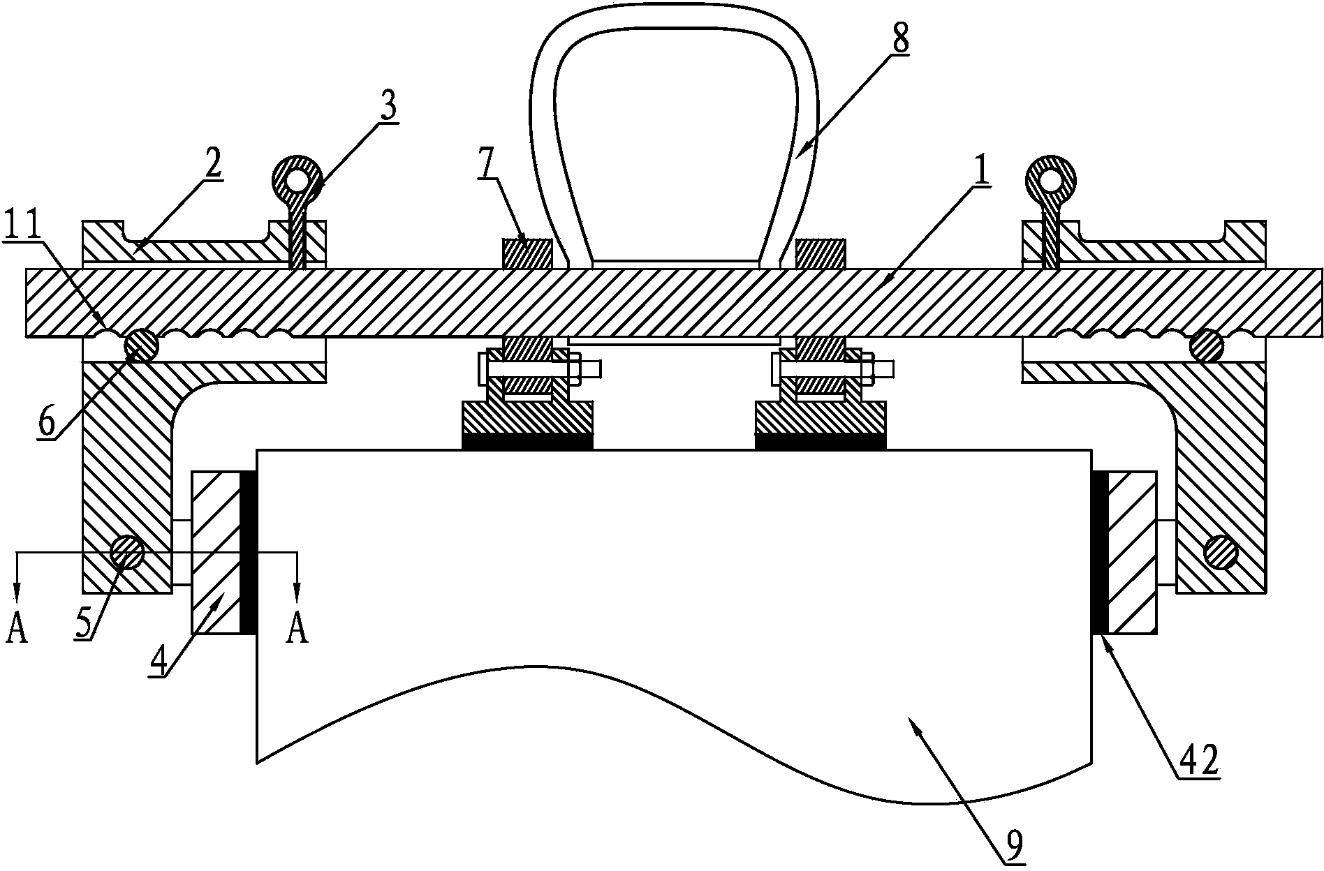 Ingot tilting fixture for turning over polycrystalline silicon ingot