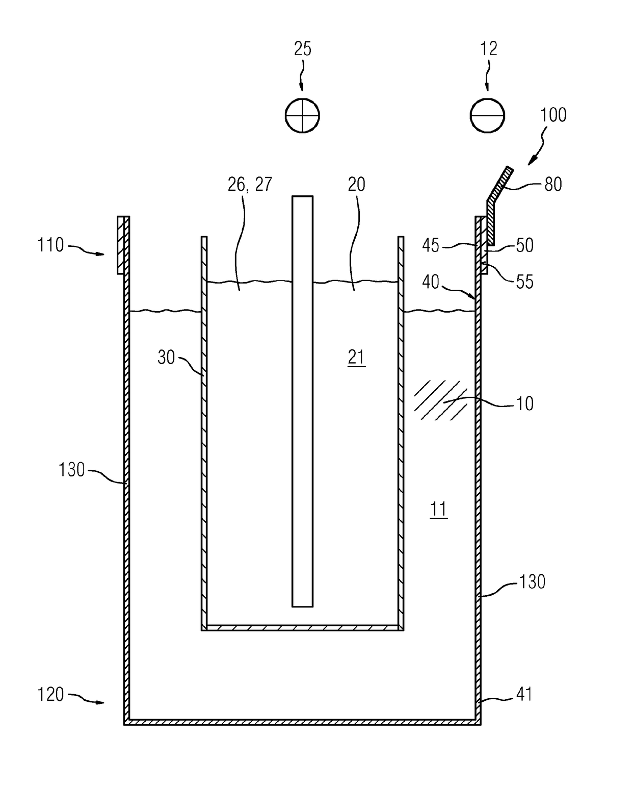 Electrochemical storage device having improved electrical conduction properties