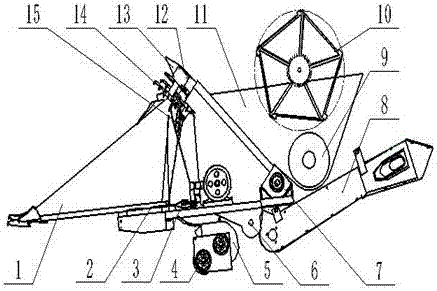 A kind of corn cob stem and harvesting platform with chain-type breaking ear collection stalk cutting stubble and returning to the field