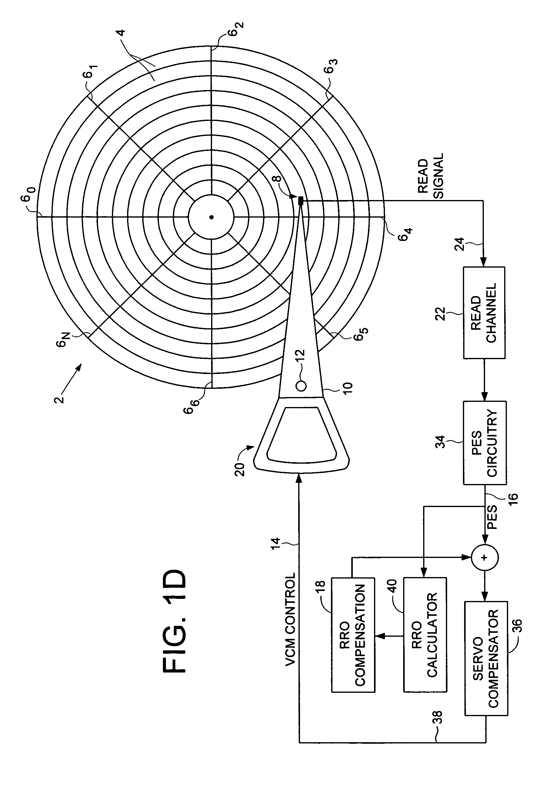 Disk drive recursively estimating repeatable runout