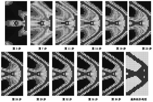 Continuous body displacement and frequency constraint topological optimization design method considering damage-safety condition