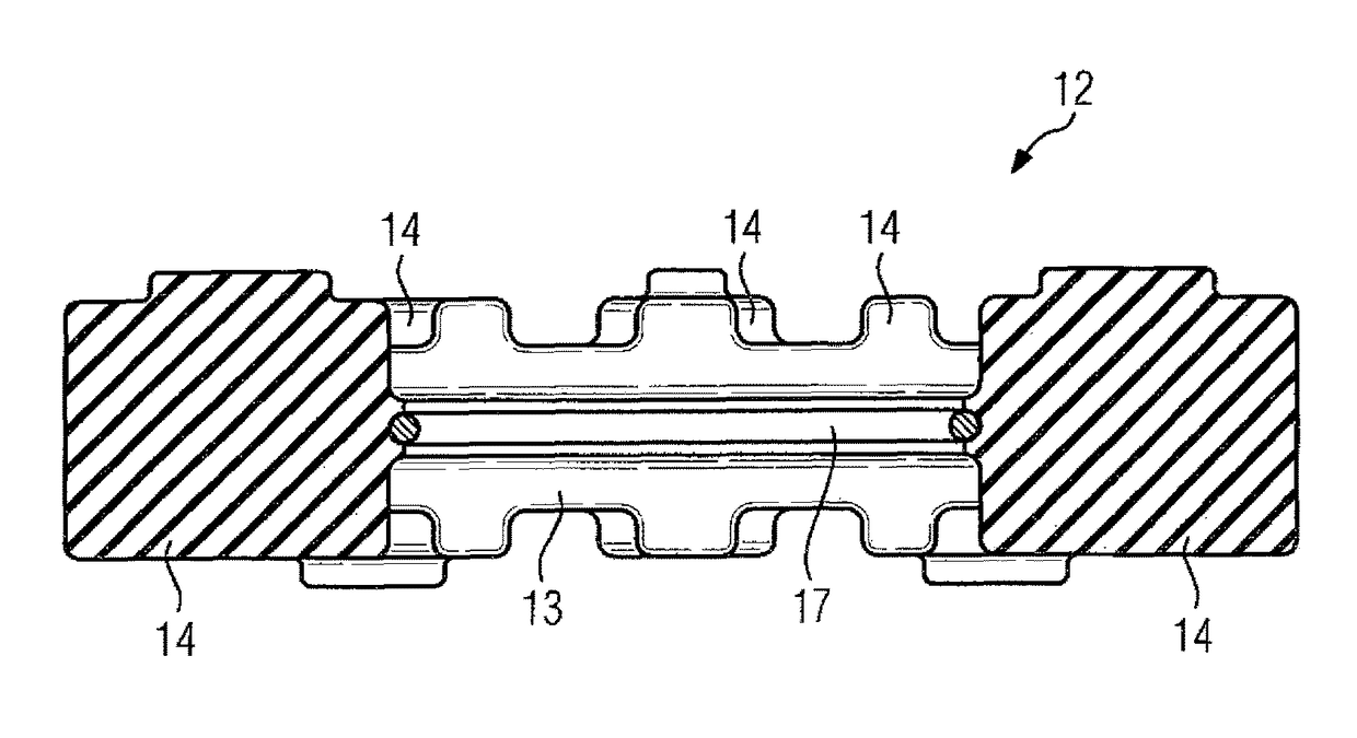 Pressure body arrangement for a claw coupling