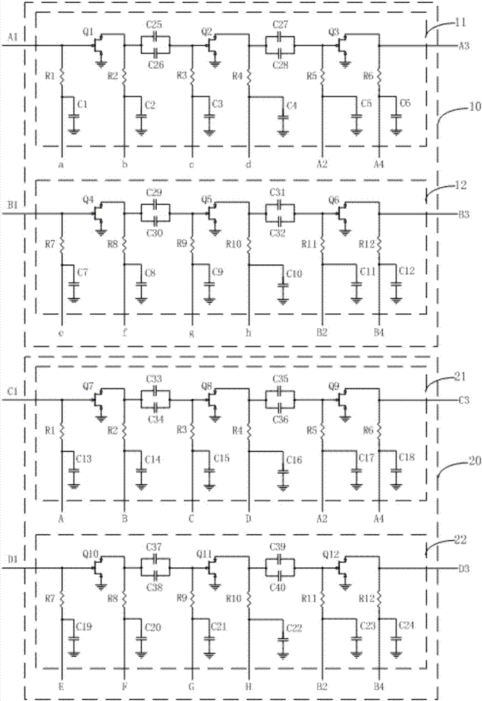 Microwave frequency conversion circuit and microwave frequency converter