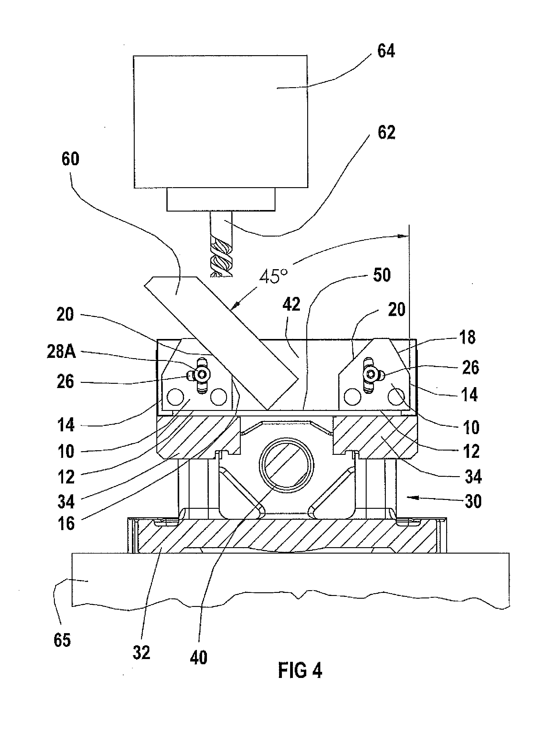 Machine vise parallel with angled edges