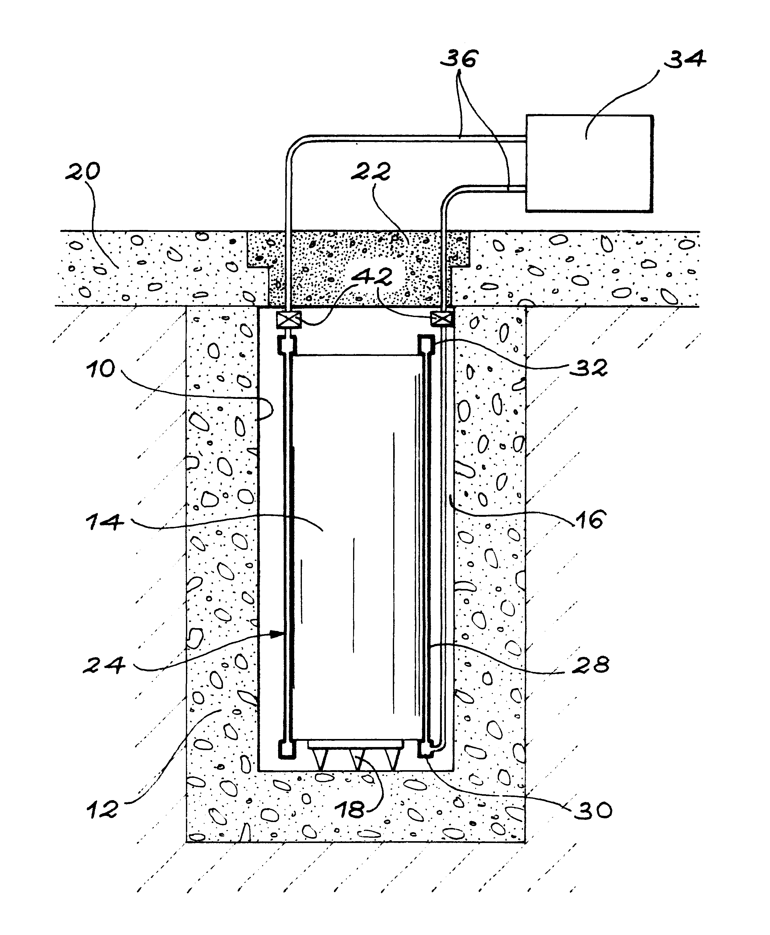 Installation for very long term storage of heat-generating products such as nuclear waste