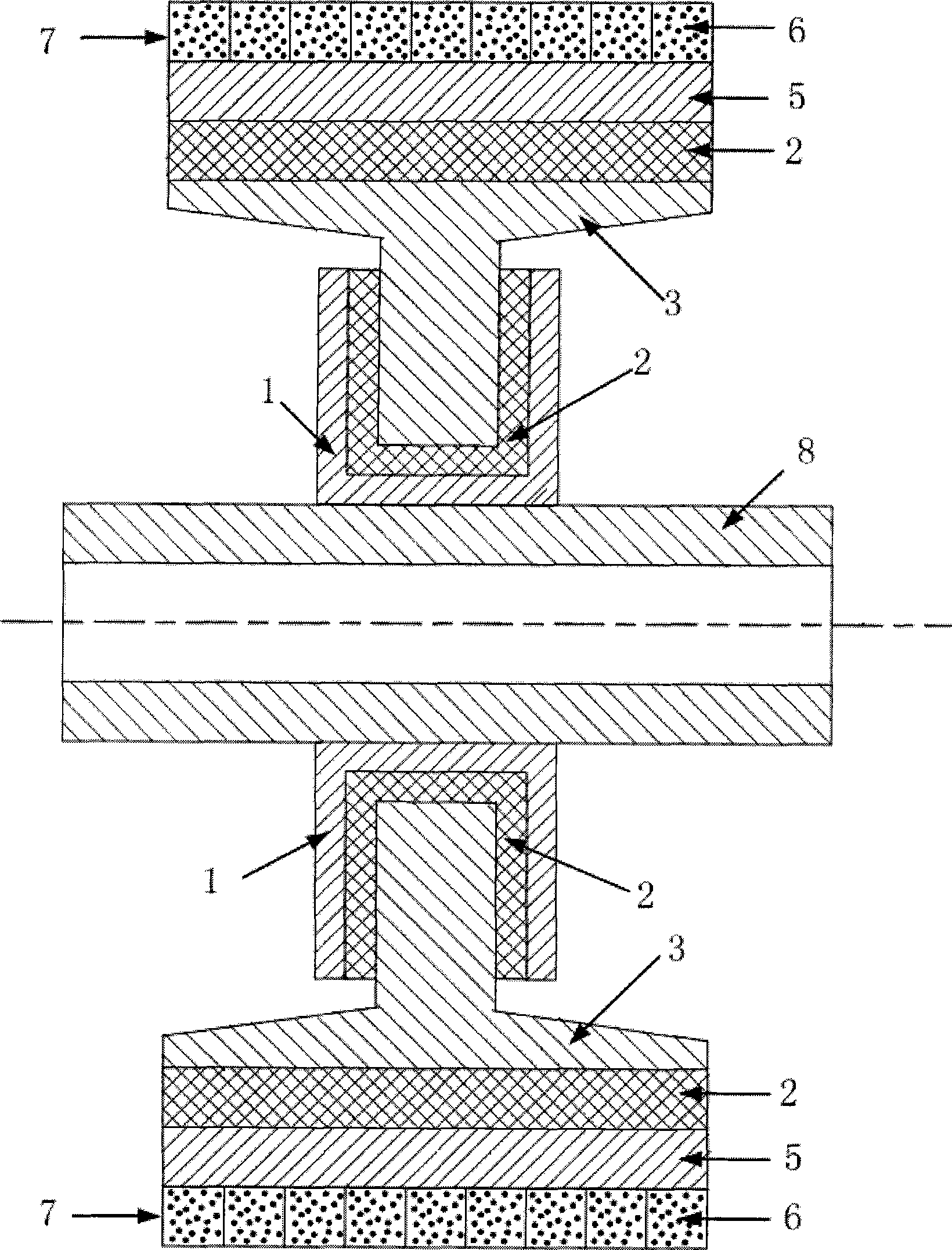 Fly wheel type composite damper for transmission shafting