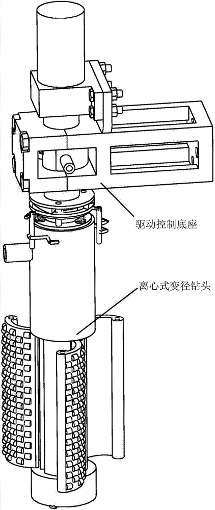 Centrifugal variable diameter drill tool for rock embedded planting in rocky desertification area