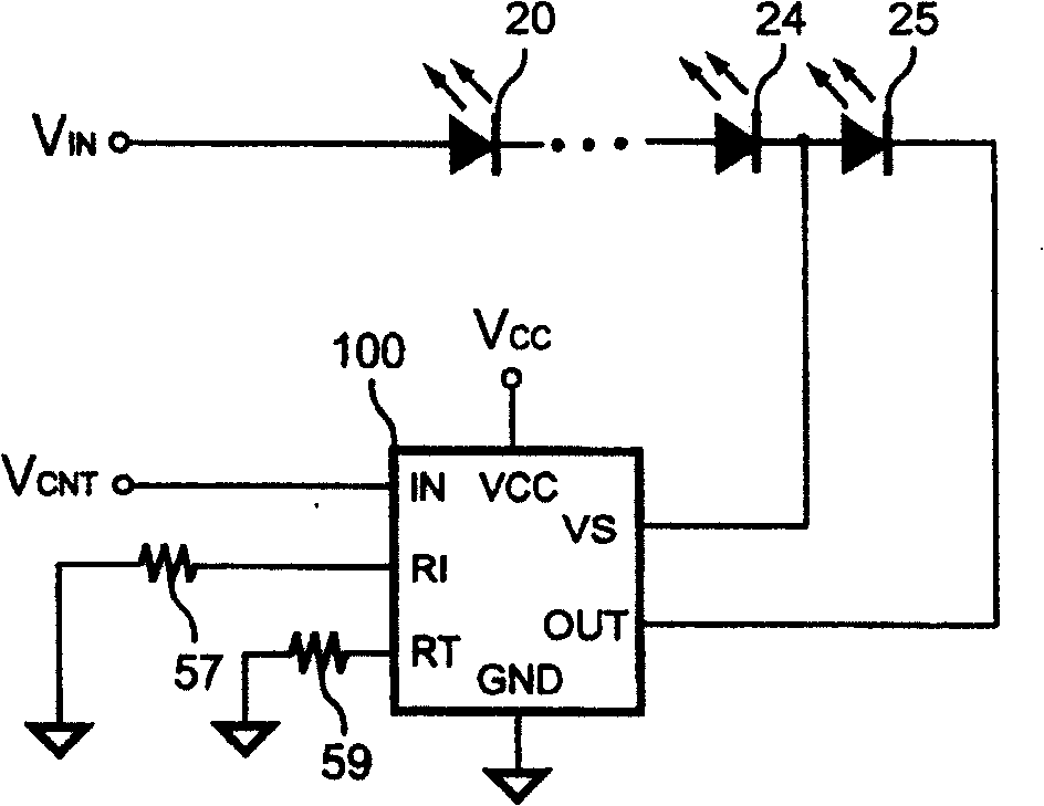 LED driving circuit with the temperature compensation