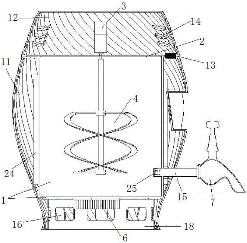 Household liquor brewing vessel