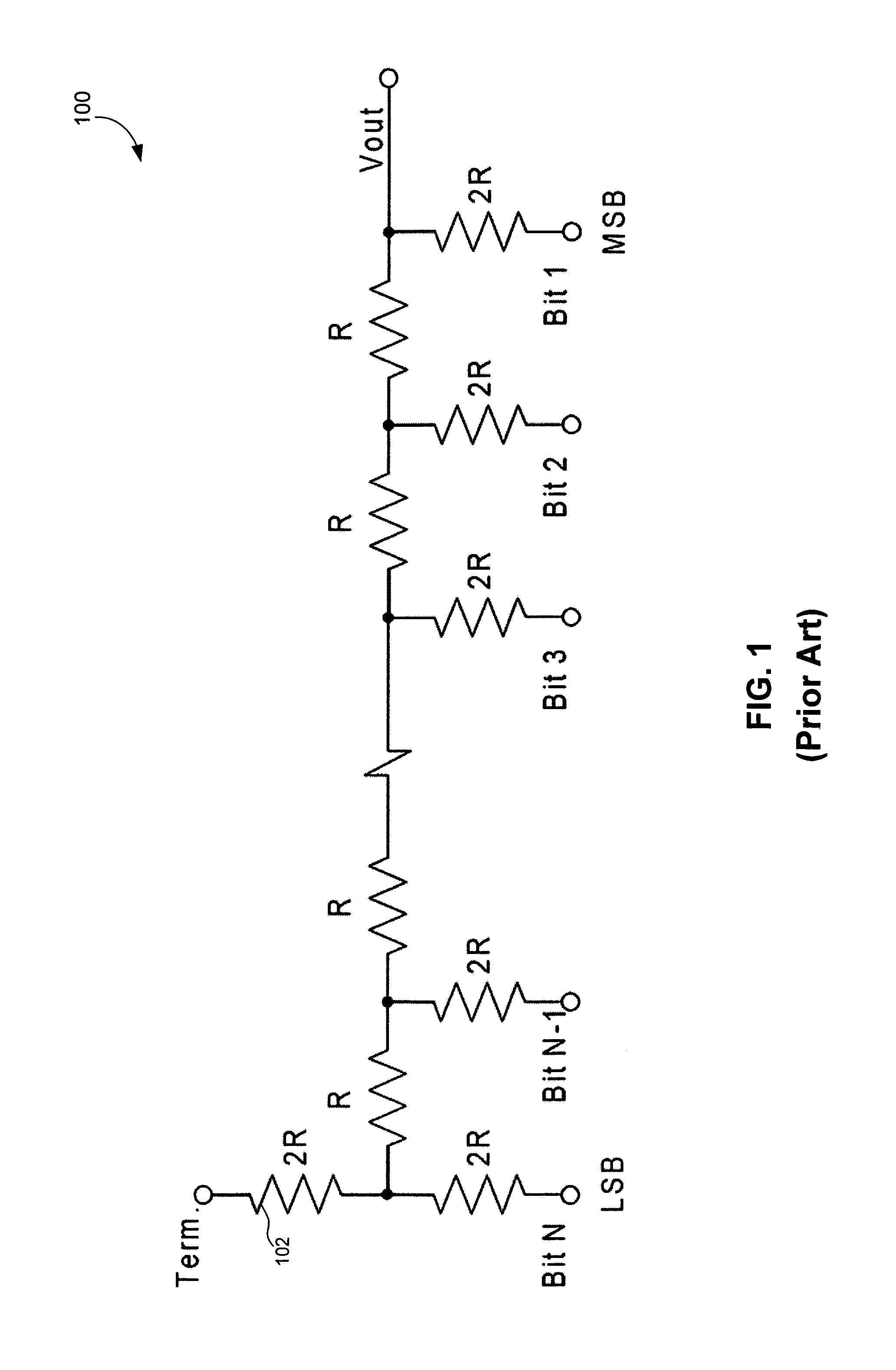 Delay equalized Z/2Z ladder for digital to analog conversion