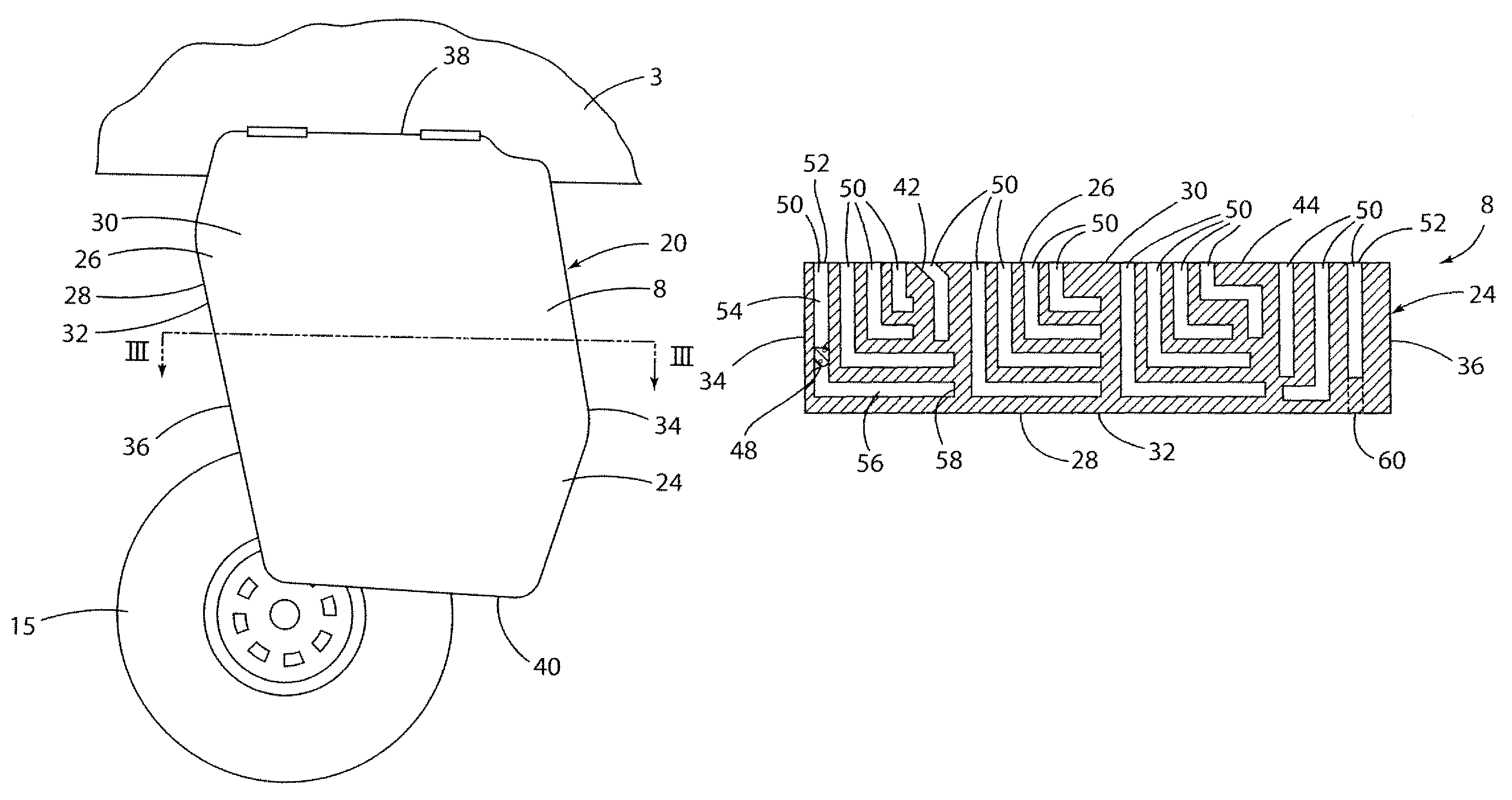 Landing gear door liners for airframe noise reduction