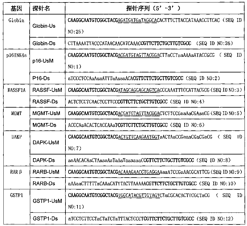 Method of simultaneously testing multiple gene DNA methylation and application thereof