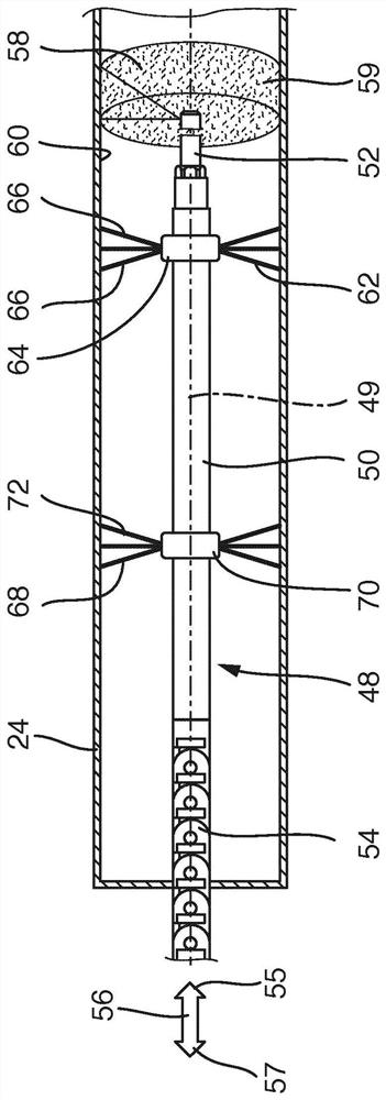 Device for introducing a release agent into a hollow workpiece