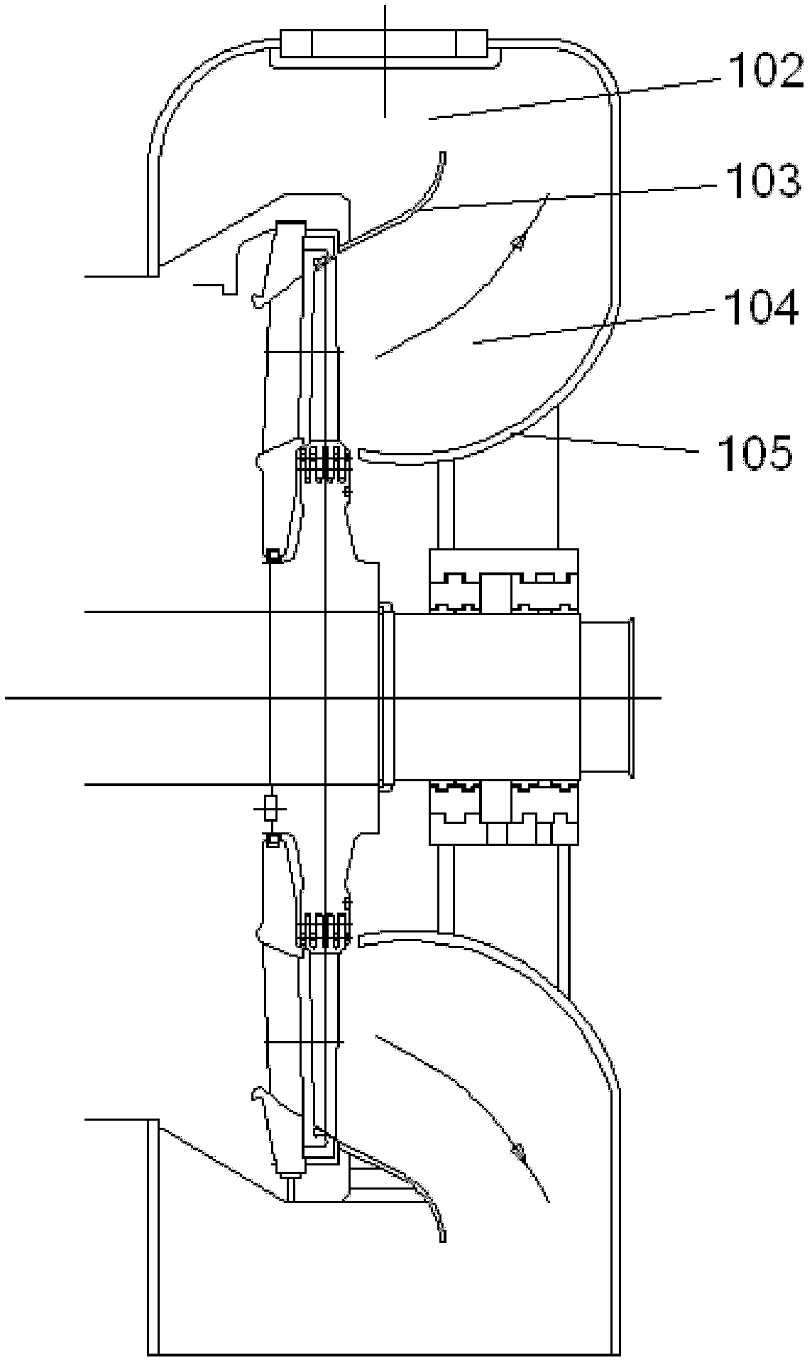 Exhaust steam cylinder of miniature steam turbine