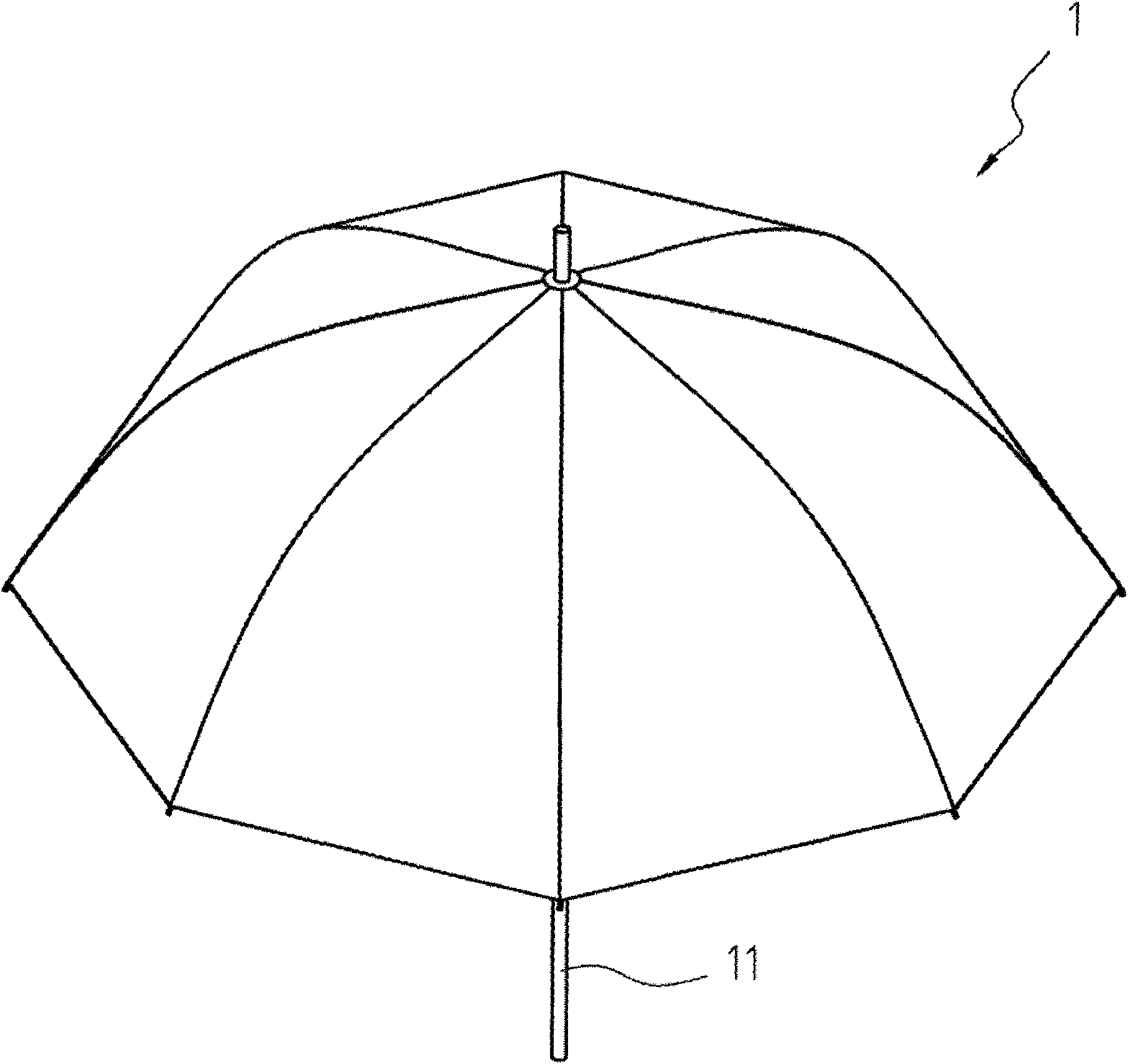 Umbrella with outward turning-preventing function