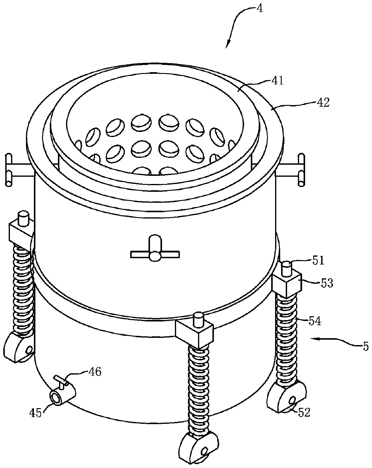 Double-bucket type solid-liquid separator and separation method