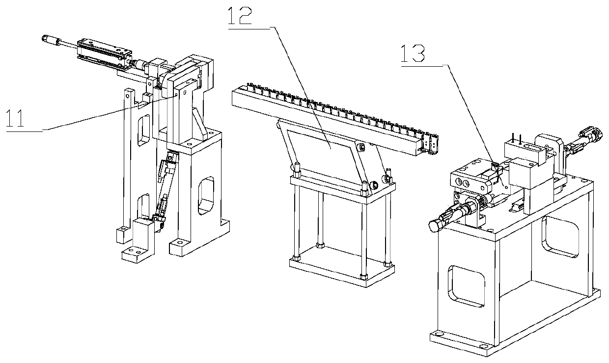 Shrapnel feeding device and inductive element automatic assembly equipment