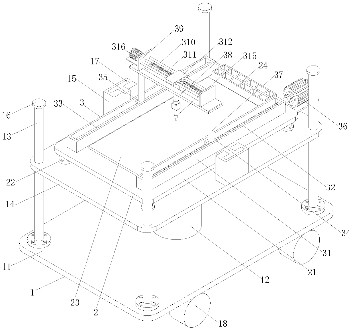 Drawing equipment provided with assembling and placing device