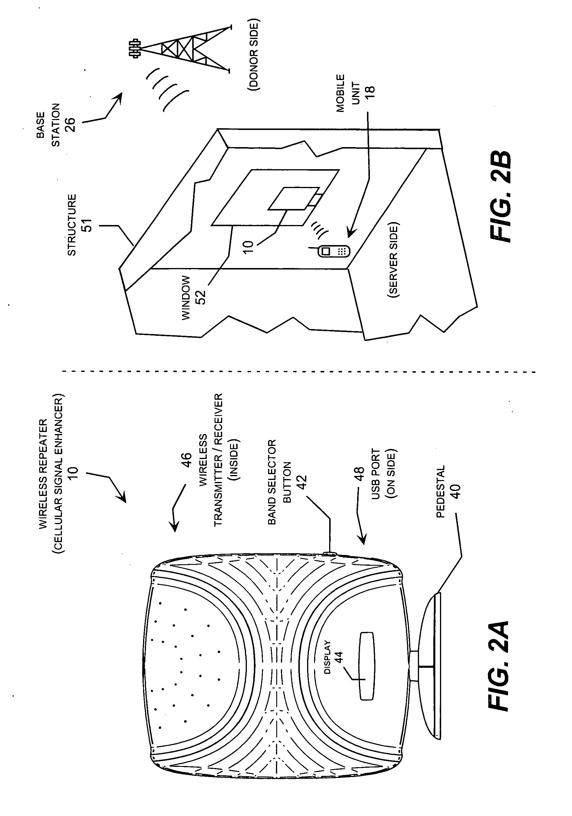 Dual polarization wireless repeater including antenna elements with balanced and quasi-balanced feeds