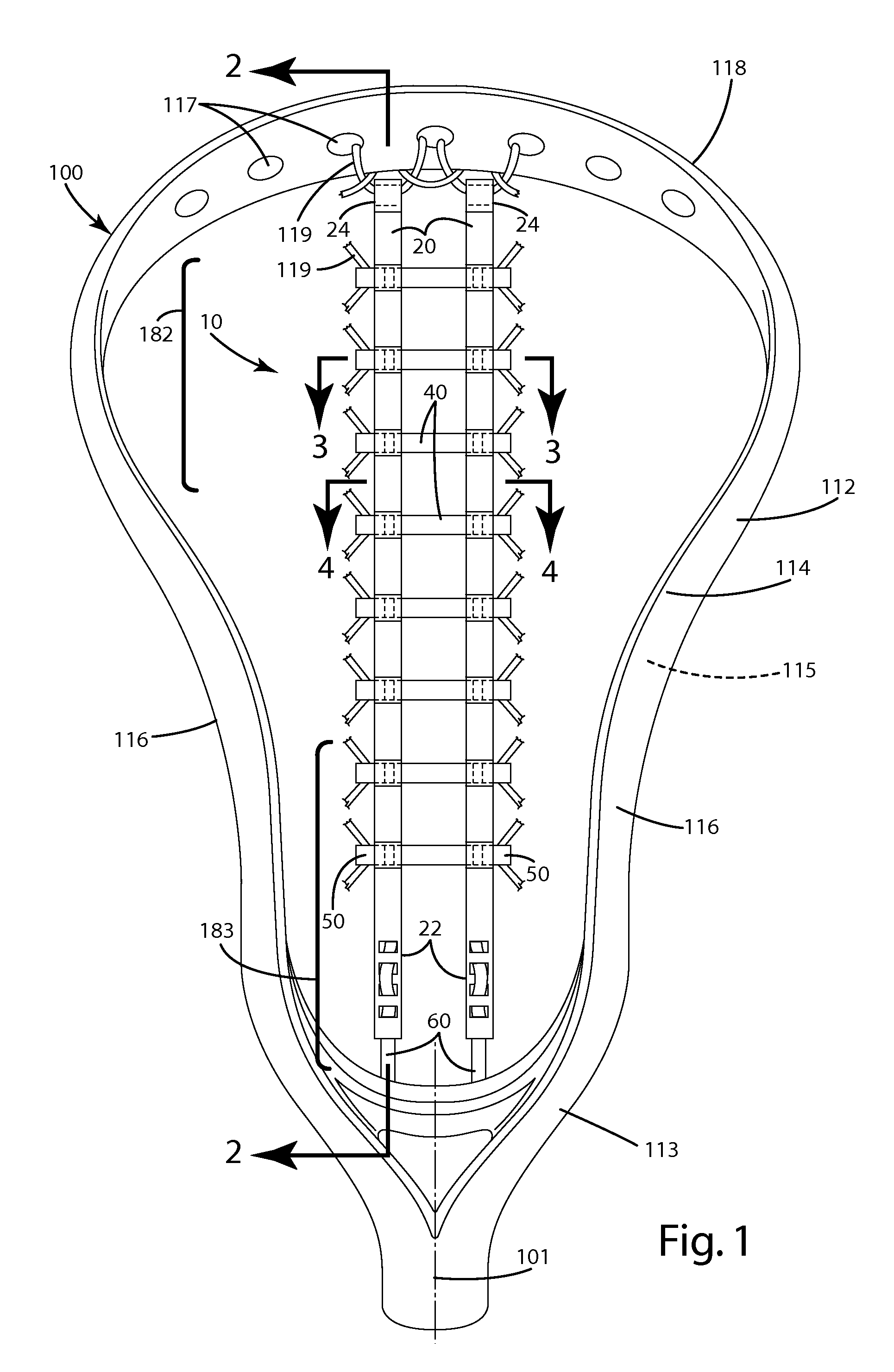 Lacrosse stick pocket and related method of manufacture