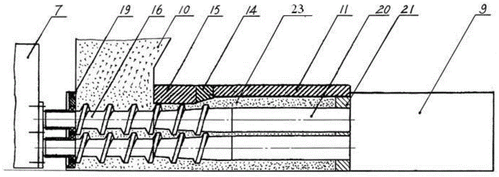 Extrusion moulding machine for two-row equal-number staggered hole slat