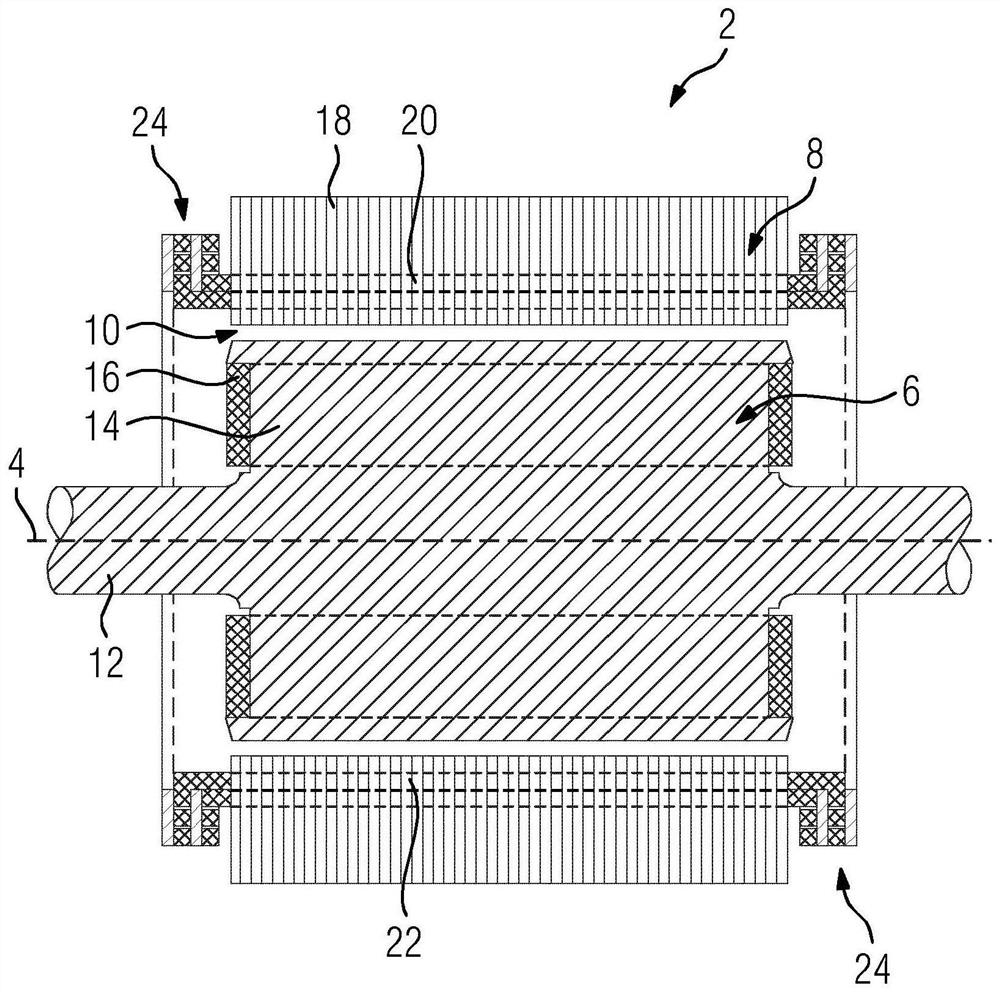 Winding head arrangement for electric rotating machine