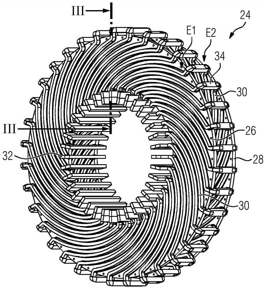 Winding head arrangement for electric rotating machine