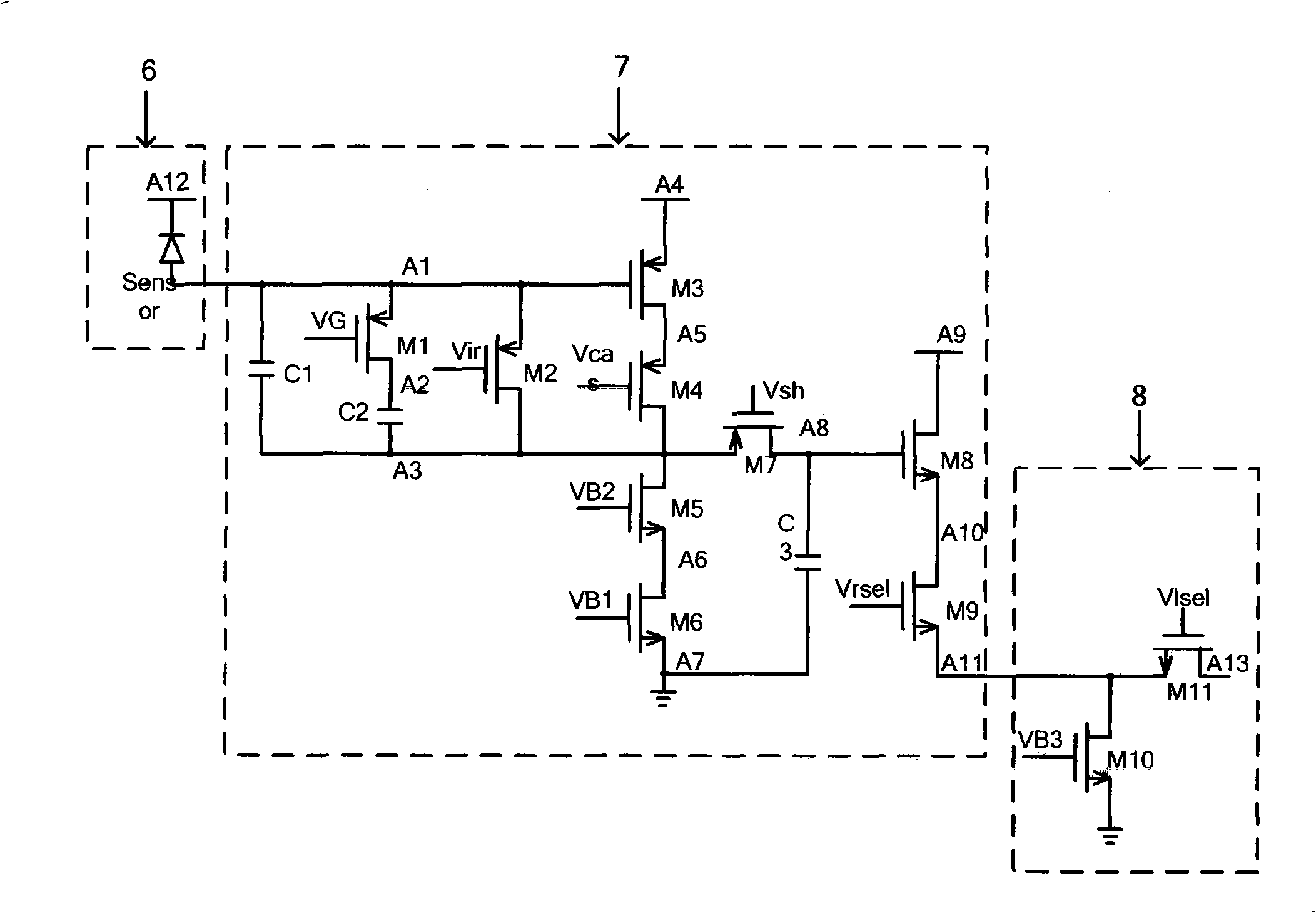 Infrared focal plane read-out circuit unit circuit