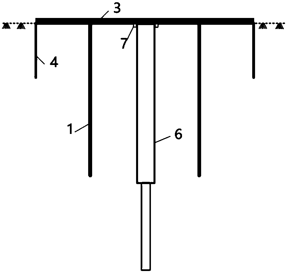 Skirt separation plate underground diaphragm wall-pile combined foundation