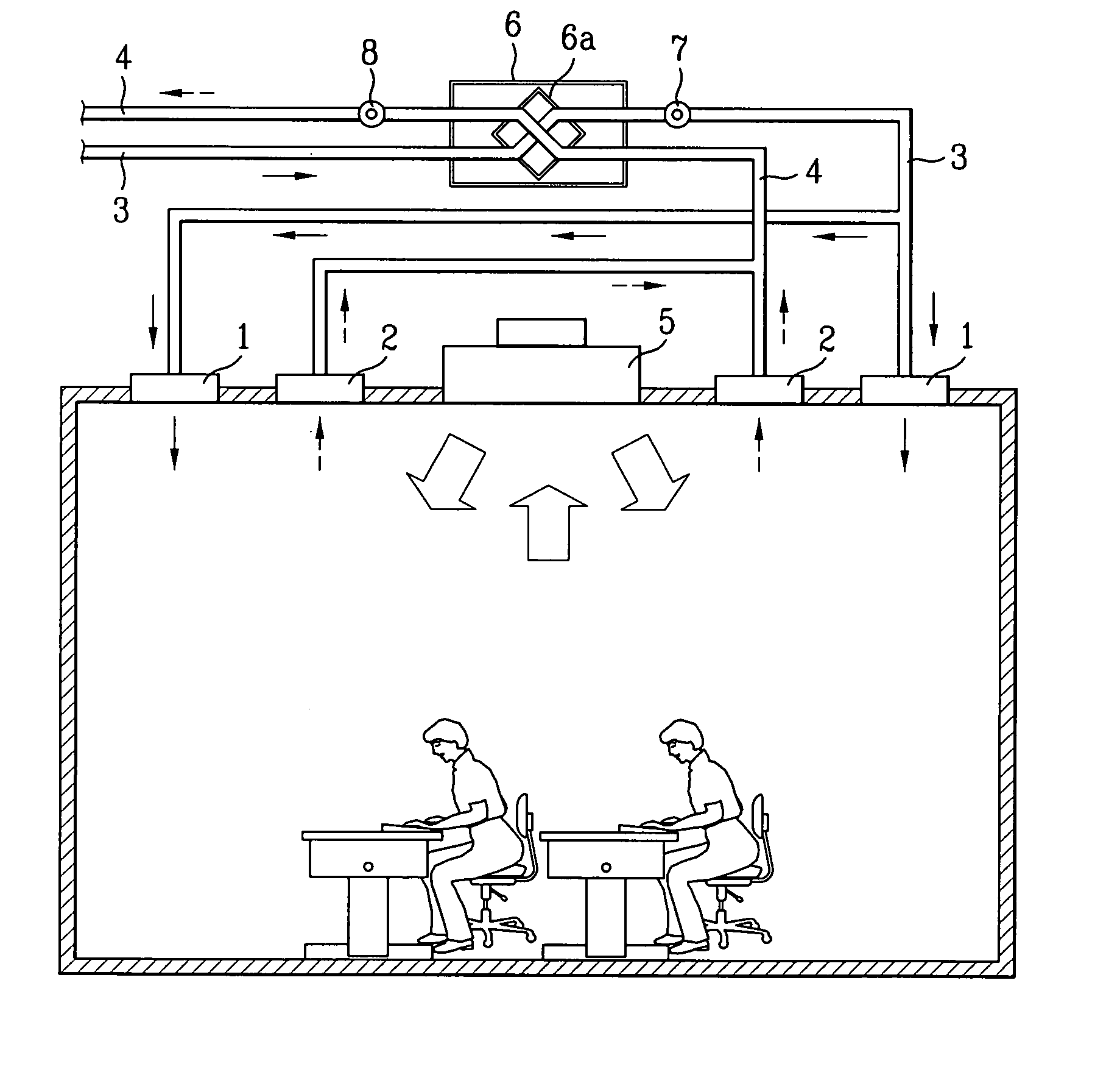 Method for controlling flow rate of ventilating air in air conditioner