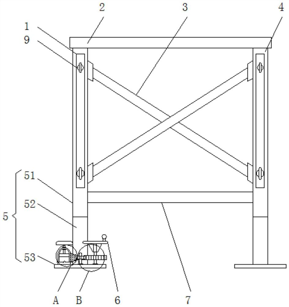 Assembly type indoor water and electricity installation scaffold