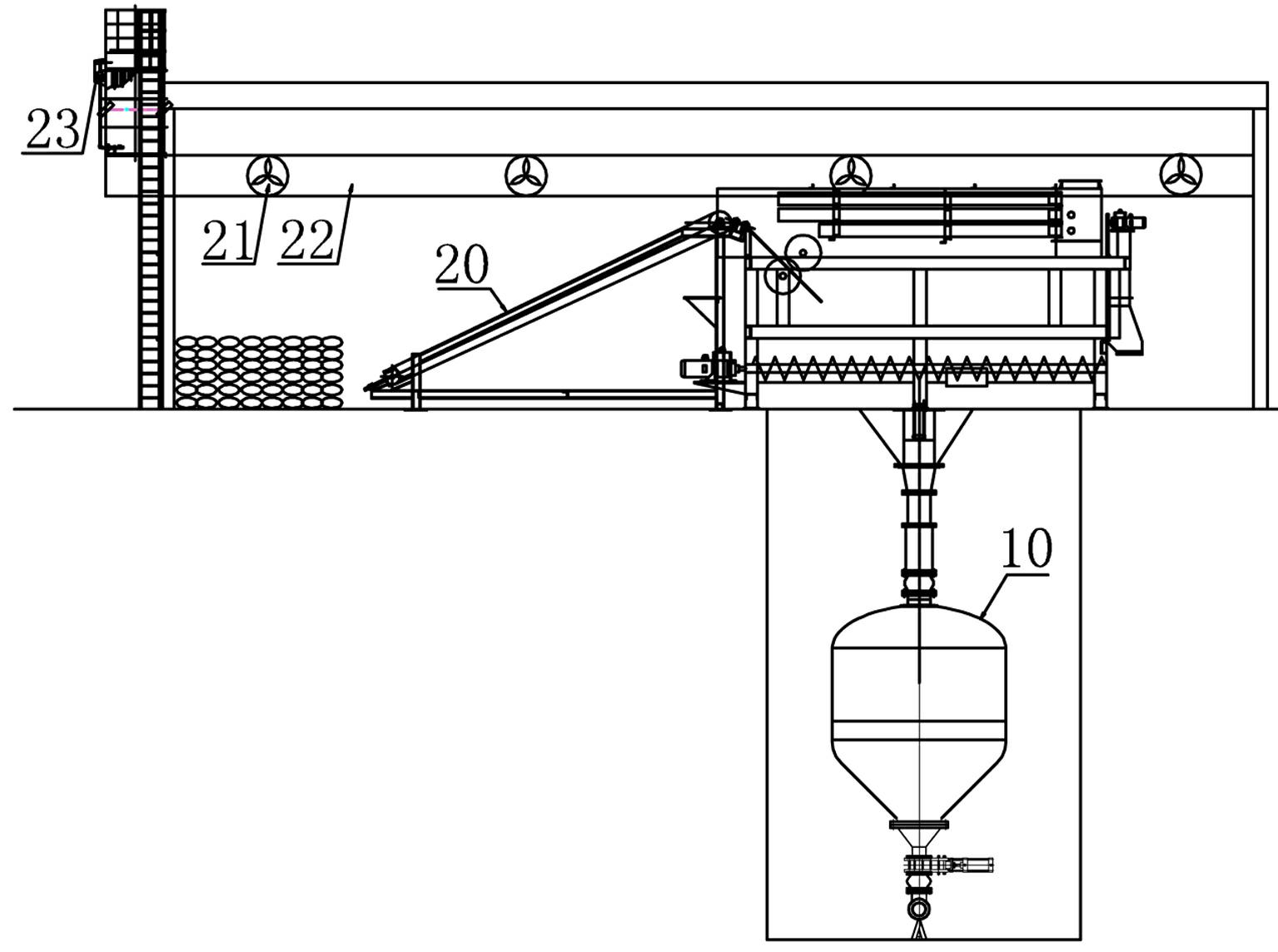 Bagged cement or fly ash unpacking and conveying system and operation method thereof