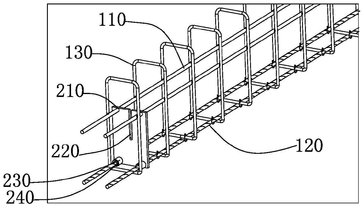 Superposed beam connection joint, construction method and superposed beam production process