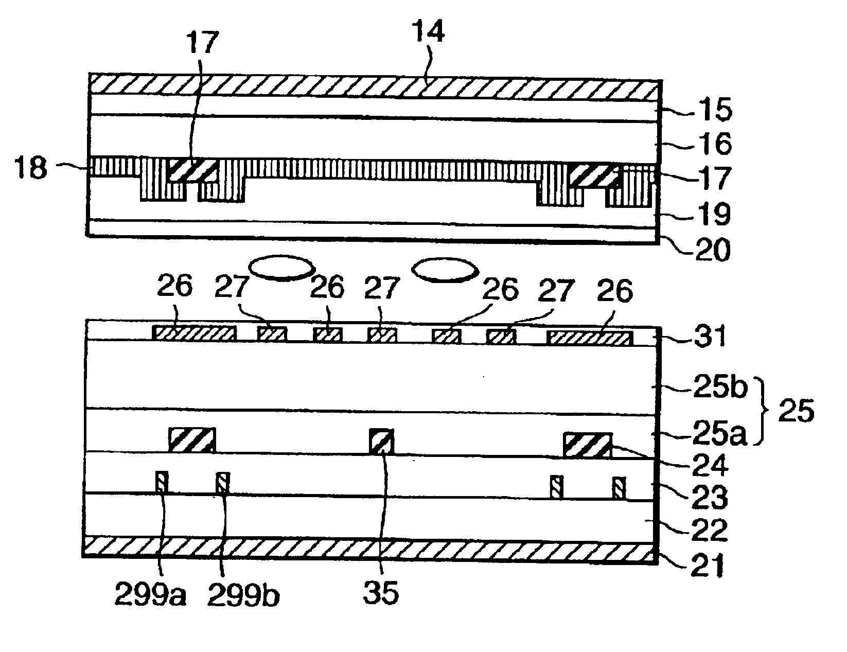 Active matrix type liquid crystal display device having particular positioning reference pattern and fabrication method thereof