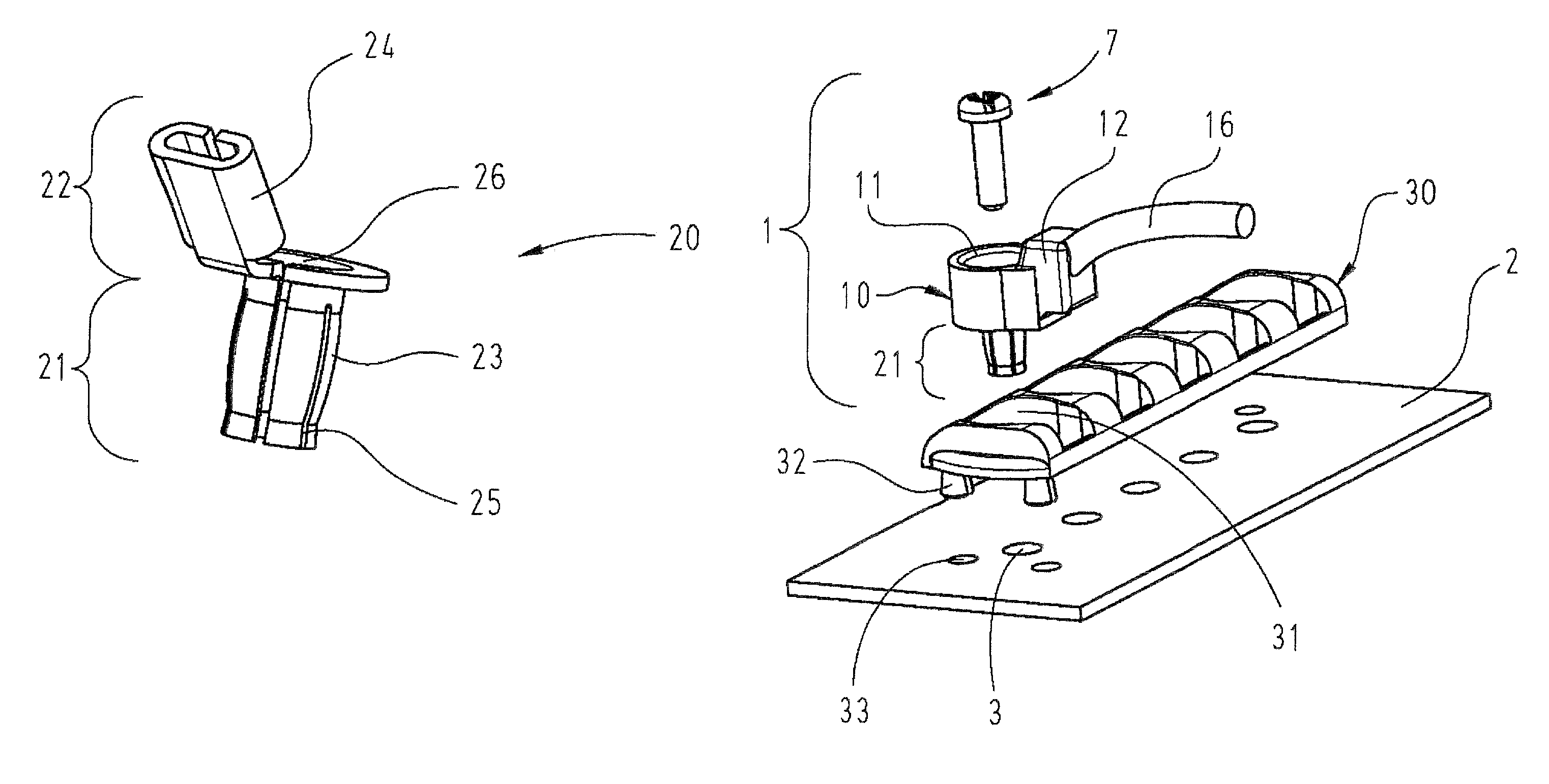 Connecting element for electric conductors with a printed circuit board