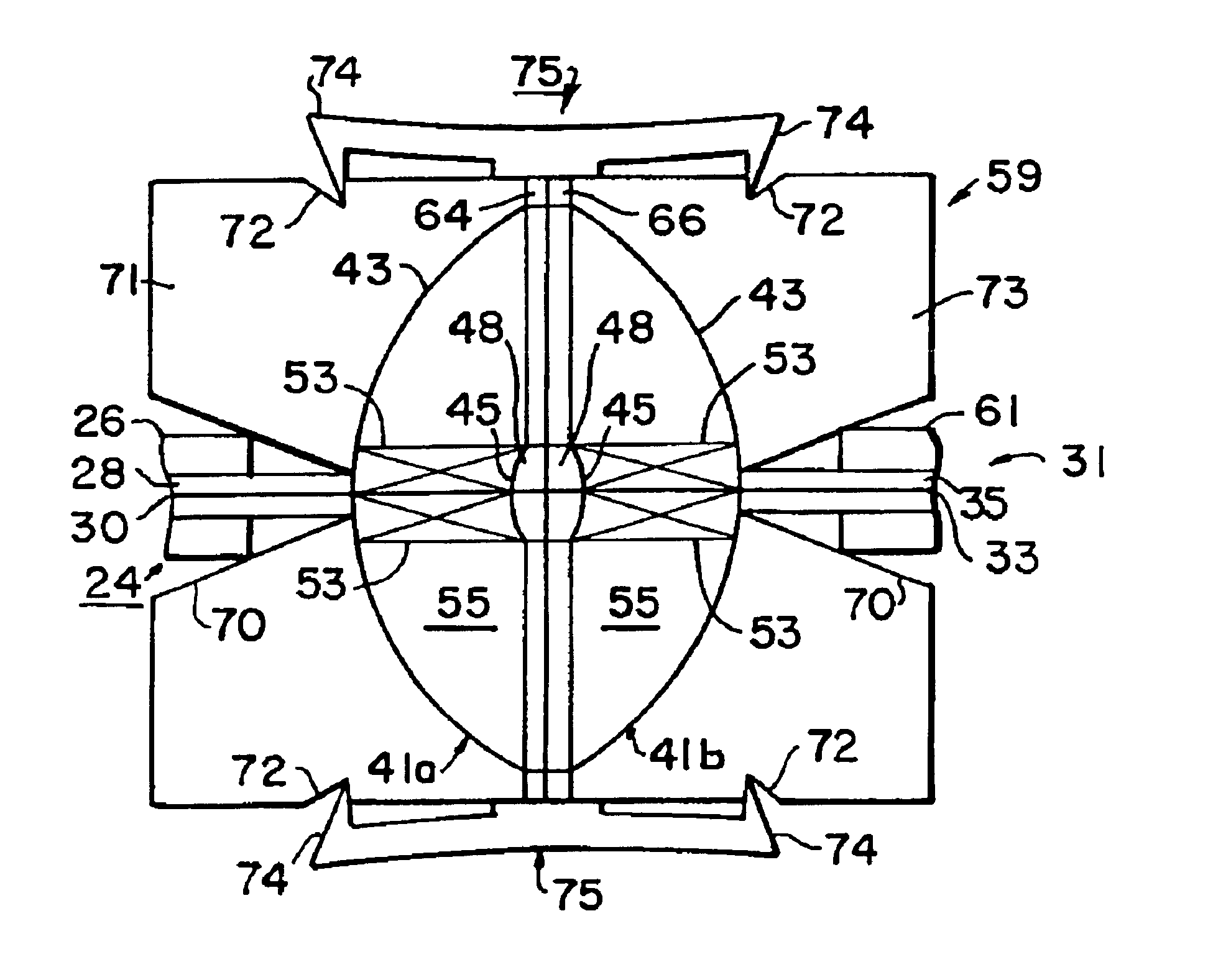 Electro-optical transducer with multi-reflector beam-expanding and collimating input/output device