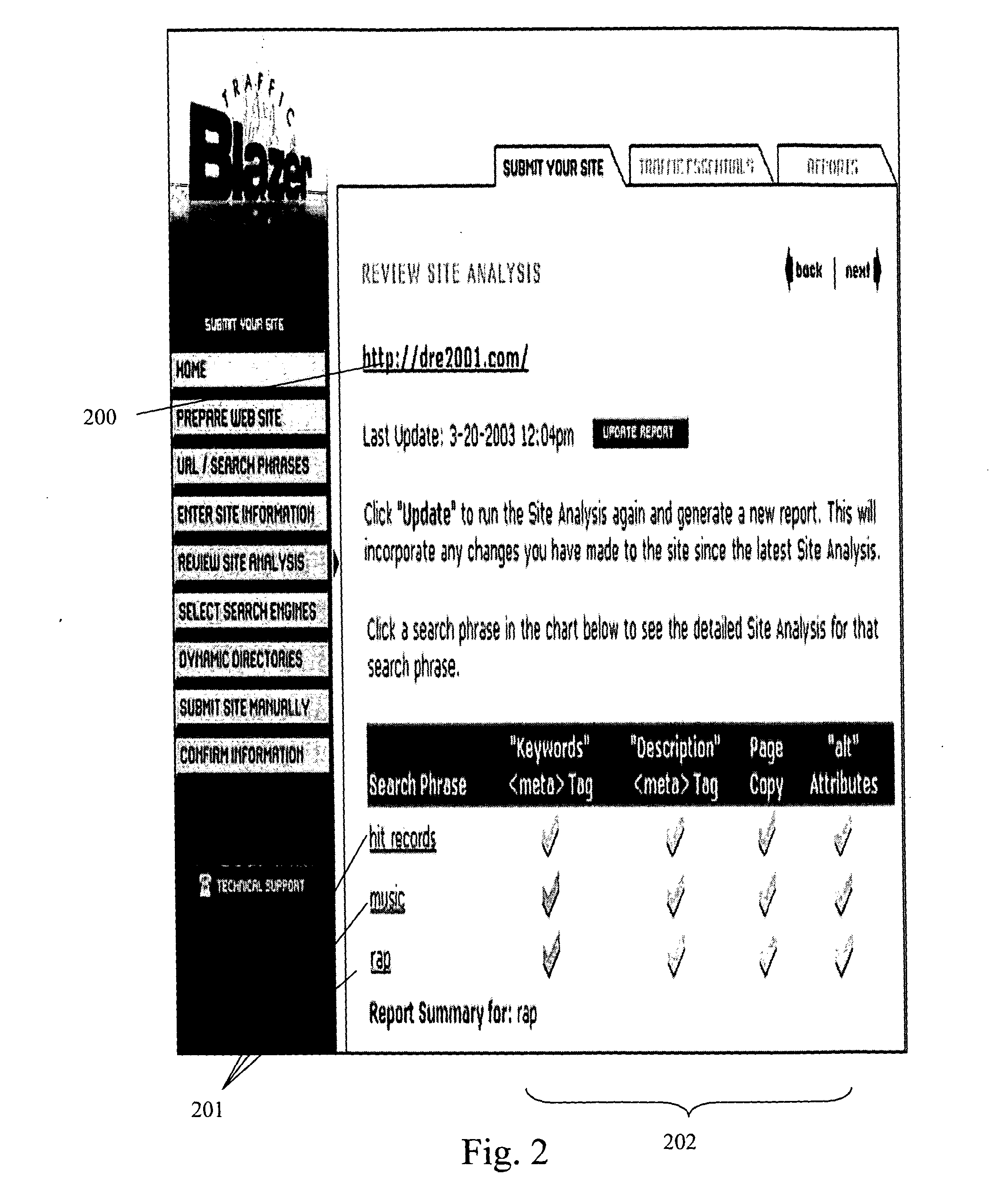 Method for improving a web site's ranking with search engines