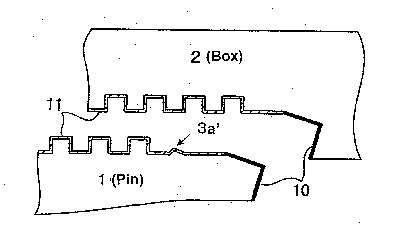 Tubular threaded joint having improved high-torque makeup properties