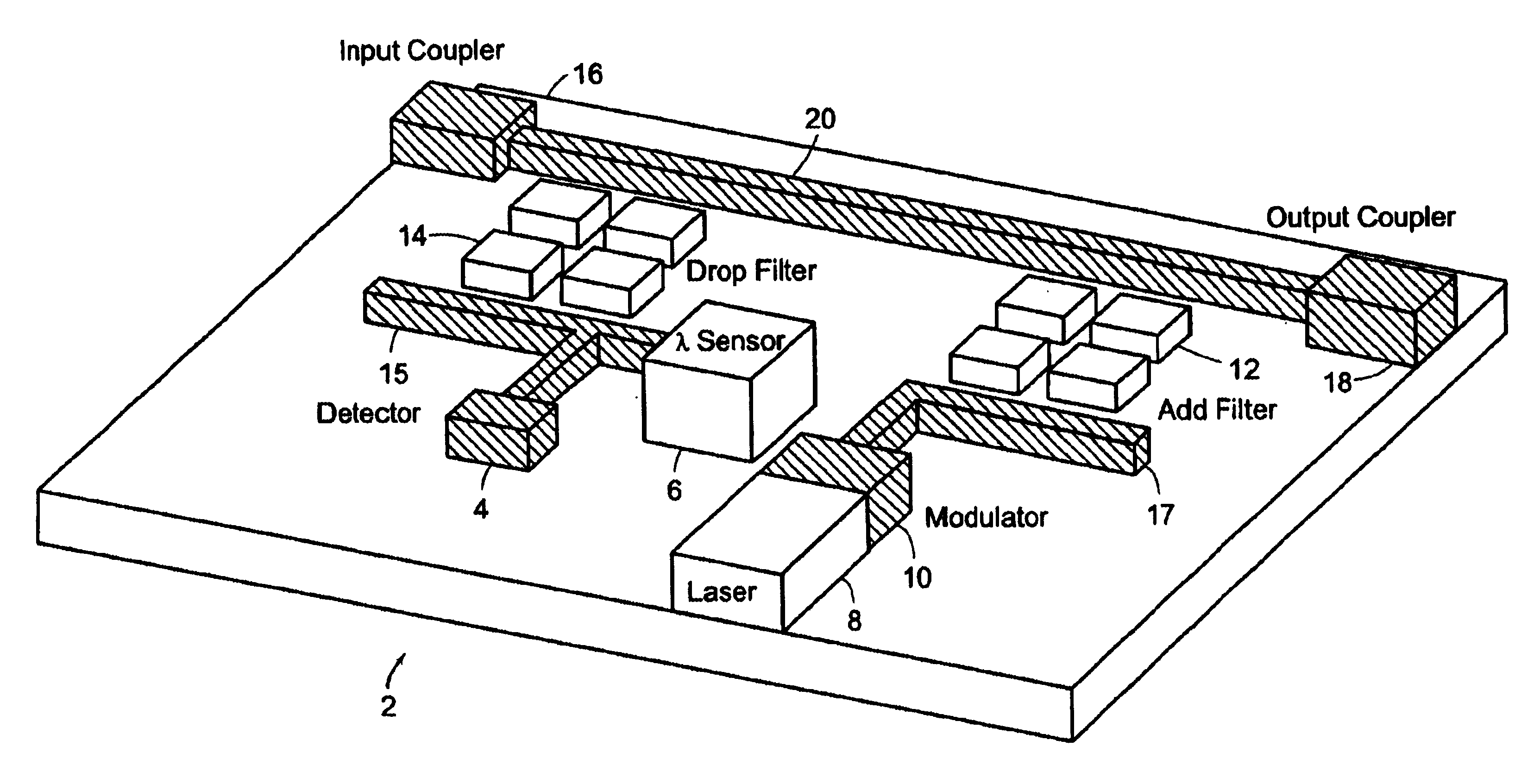 Tunable optical add/drop multiplexer with multi-function optical amplifiers