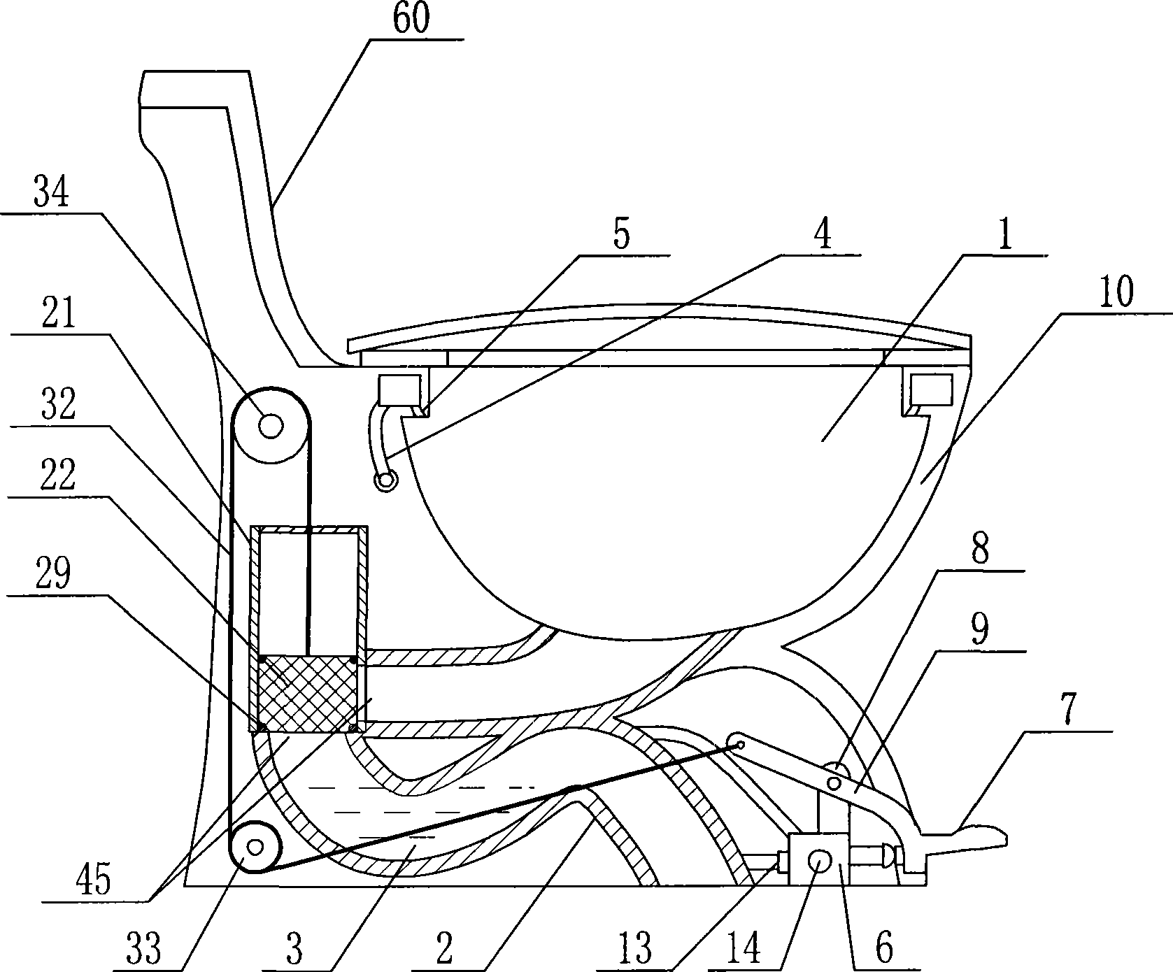 Toilet without cistern