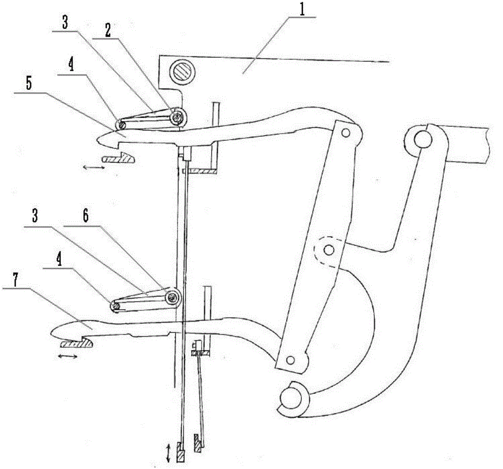 Quick drag hook reset mechanism of dobby shedding device