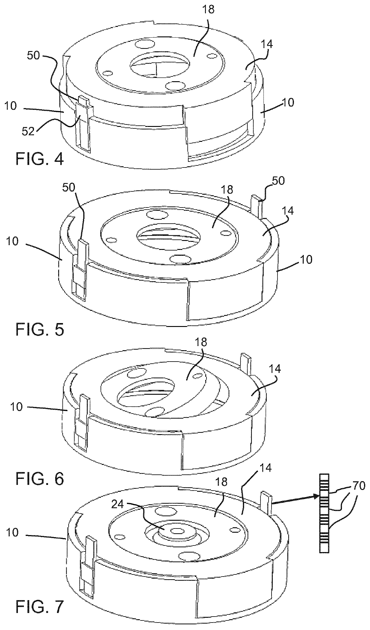 Ultrasound probe holder arrangement using guiding surfaces and pattern recognition