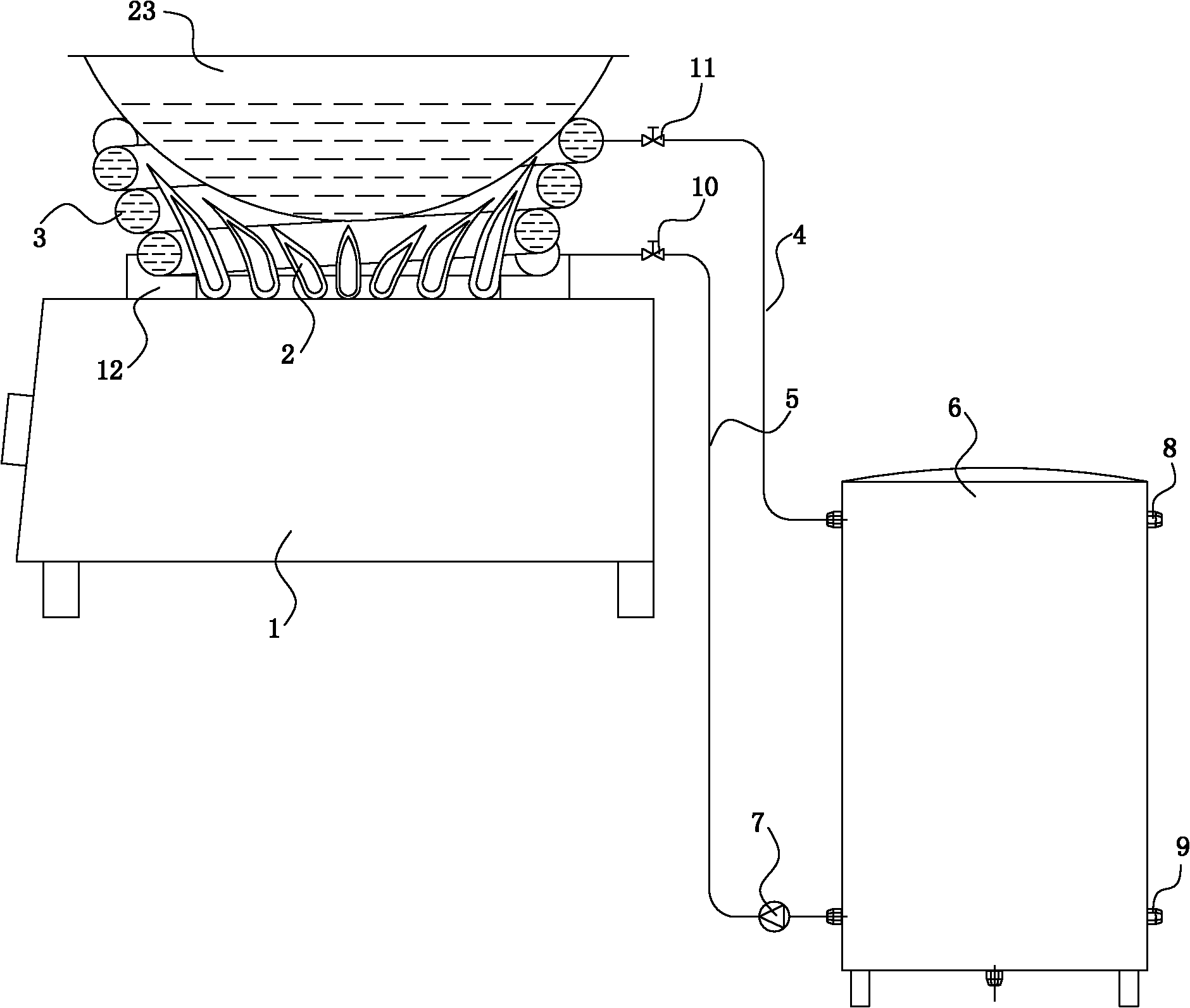 Heat recovery system of gas cooker