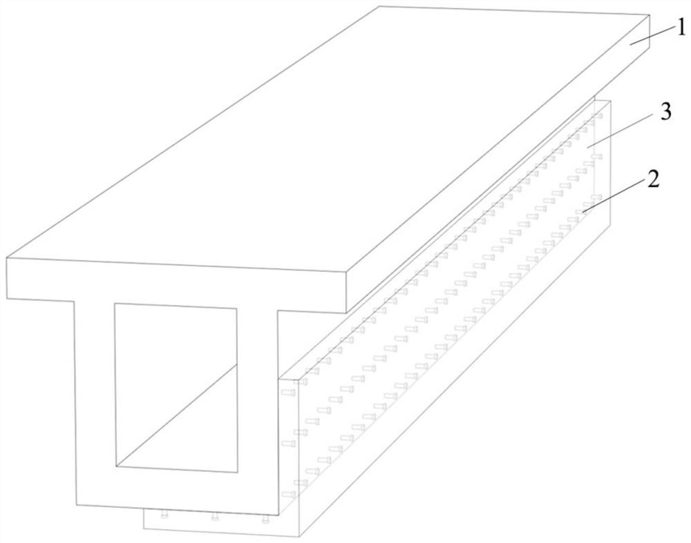 Concrete overpass bridge protection device and anti-collision reinforcing method thereof