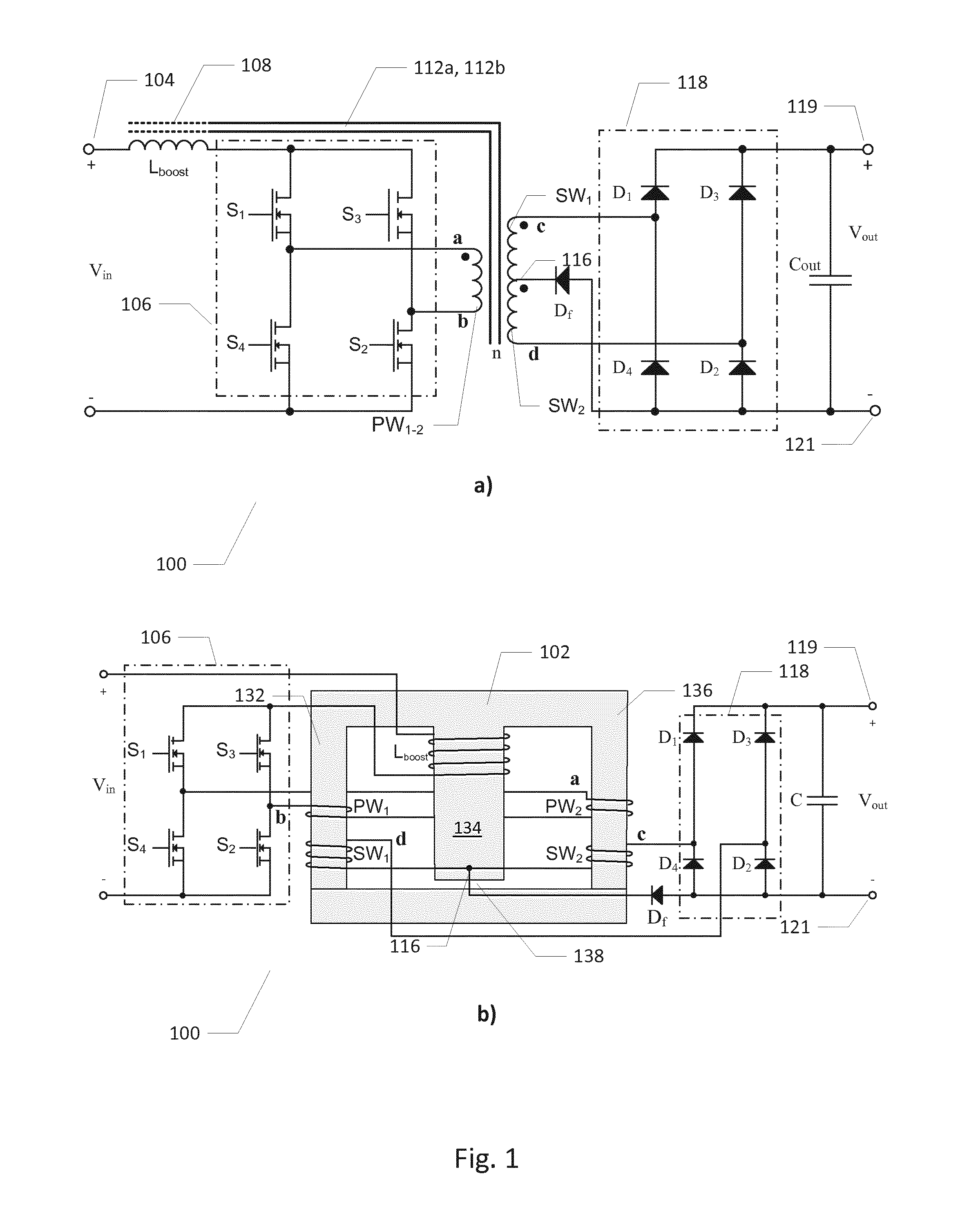 Isolated boost flyback power converter