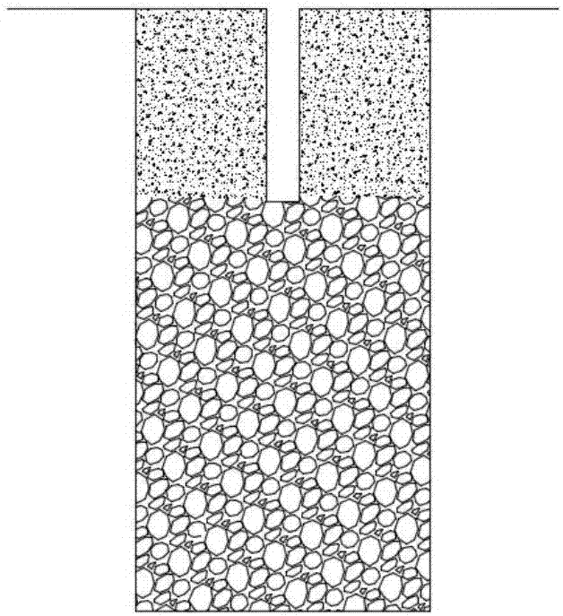 Grout runout treatment method for planting of precast pile in rubble layer