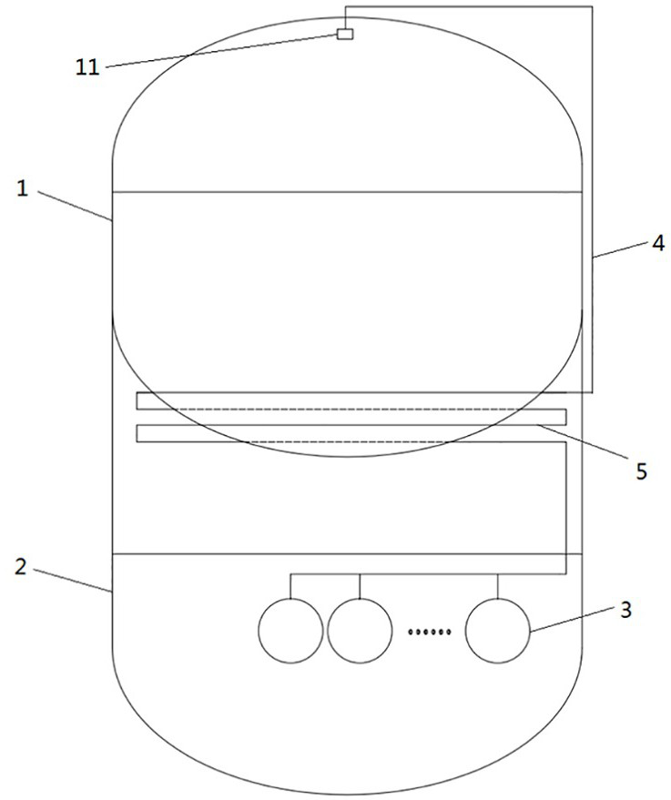 Pressurizing device of liquid oxygen methane rocket and liquid oxygen methane rocket