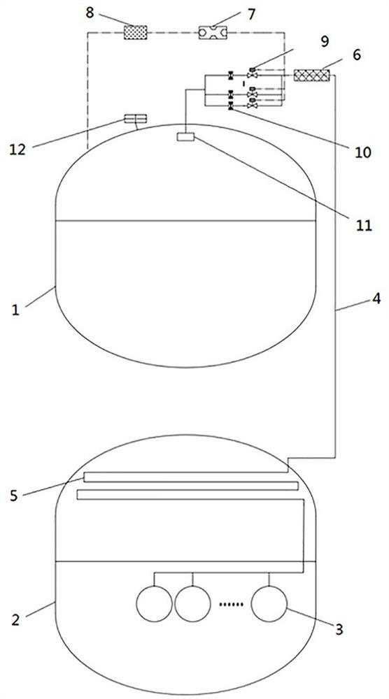 Pressurizing device of liquid oxygen methane rocket and liquid oxygen methane rocket