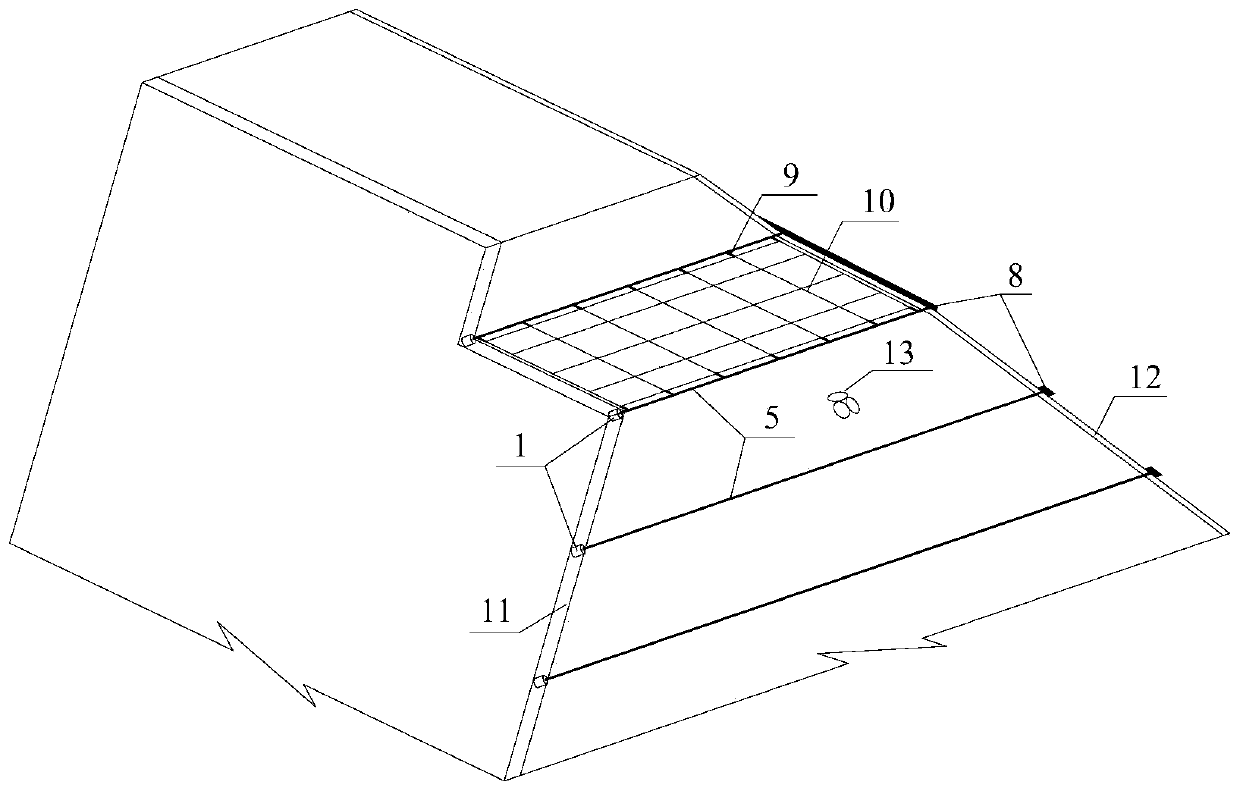 Prestressing force stiffened structure for concrete faced rockfill dam and construction method thereof