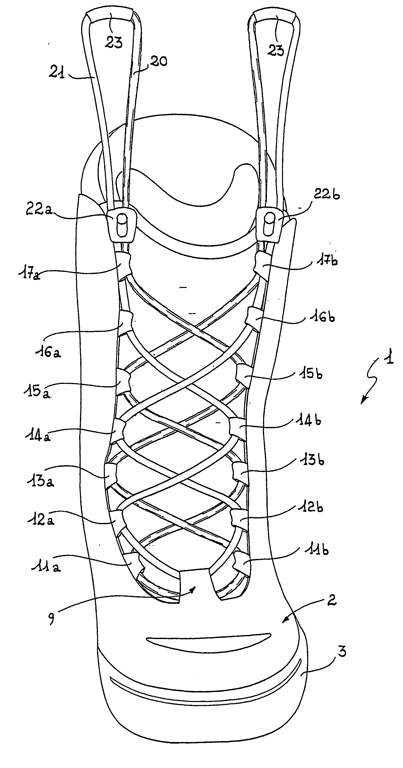 Footwear with a lace fastening